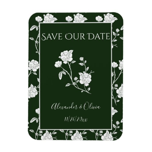 Emerald Green Roos Save the Date Magnet Magneet (Verticaal)