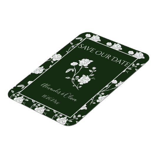 Emerald Green Roos Save the Date Magnet Magneet (Linkerzijde)