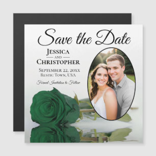 Emerald Green Roos Save the Date Photo Magnet
