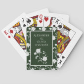 Emerald Green Roos Wedding Favor Pplaykaarten Pokerkaarten (Achterkant)