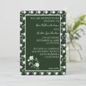 Emerald Green Roos Wedding Invitation Kaart (Staand voorkant)