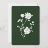 Emerald Green Roos Wedding Invitation Kaart (Achterkant)