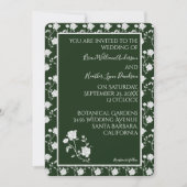 Emerald Green Roos Wedding Invitation Kaart (Voorkant)