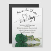 Emerald Green Roos Wedding Save the Date Magnet (Voorkant / Achterkant)