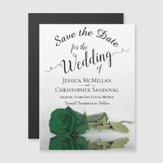 Emerald Green Roos Wedding Save the Date Magnet