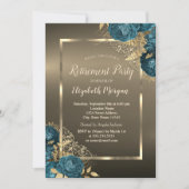  Emerald Green Roses Frame Brown Retirement Party Kaart (Voorkant)