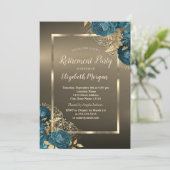  Emerald Green Roses Frame Brown Retirement Party Kaart (Staand voorkant)