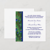 Emerald Green Royal Blue Pauw bruiloft Kaart (Voorkant / Achterkant)