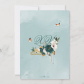 Emerald Green Rozen Butterfly Tiara Quinceanera Kaart (Achterkant)