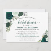 Emerald Green Rozen Elegant Vrijgezellenfeest Kaart (Voorkant)