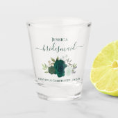 Emerald Green Rozen Elegante bruidsmeisje bruiloft Shot Glas (Voorkant)
