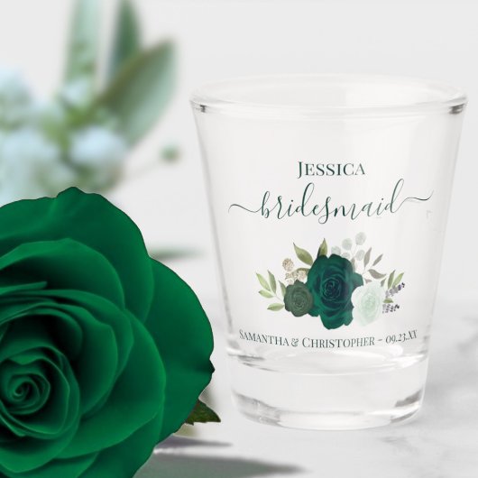 Emerald Green Rozen Elegante bruidsmeisje bruiloft Shot Glas