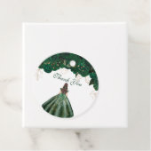 Emerald Green Rozen Floral Quince Hartelijk dank Bedankjes Labels (In situ)