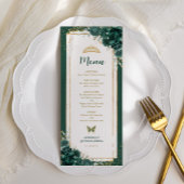 Emerald Green Rozen Quinceanera Verjaardagsmenu Ka Kaart