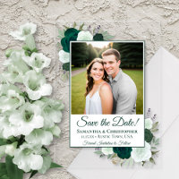 Emerald Green Rozen Wedding Save the Date Foto