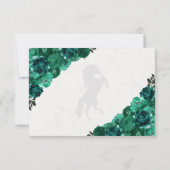 Emerald Green Rozen Westerne Quinceanera RSVP-kaar RSVP Kaartje (Achterkant)