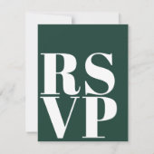 Emerald Green RSVP-kaarten voor bruiloft QR-code RSVP Kaartje (Achterkant)