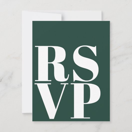 Emerald Green RSVP-kaarten voor bruiloft QR-code RSVP Kaartje (Achterkant)