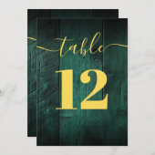 Emerald Green Rustic Barn Wood Boho Tafelnummer (Voorkant / Achterkant)