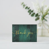 Emerald Green Rustic Barn Wood Wedding Dank u Plaatskaartje (Staand voorkant)