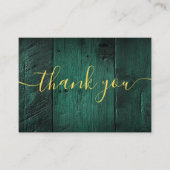 Emerald Green Rustic Barn Wood Wedding Dank u Plaatskaartje (Voorkant)