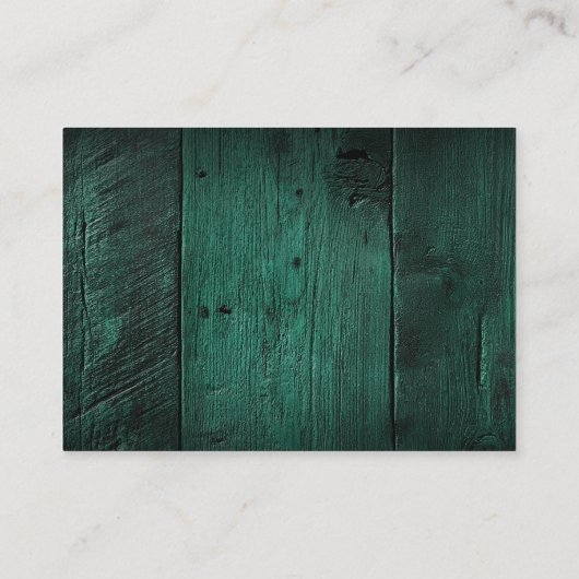 Emerald Green Rustic Barn Wood Wedding Dank u Plaatskaartje (Achterkant)