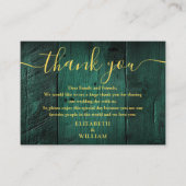 Emerald Green Rustic Barn Wood Wedding Dank u Plaatskaartje (Voorkant)
