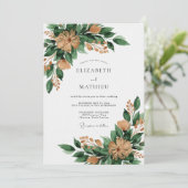 Emerald Green Rustic Forest Wedding Kaart (Staand voorkant)