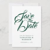Emerald Green Rustic slaat de datum-uitnodiging op Save The Date (Voorkant)