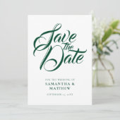 Emerald Green Rustic slaat de datum-uitnodiging op Save The Date (Staand voorkant)
