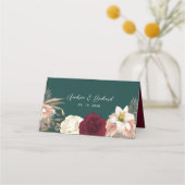 Emerald Green rustieke bruiloft Plaatskaartje (Achterkant)