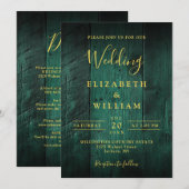 Emerald Green Rustieke Schuur Hout Alles In Een Hu Kaart (Voorkant / Achterkant)