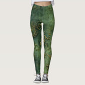 Emerald Green rustieke Steampunk klok (10) Leggings (Voorkant)