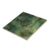 Emerald Green rustieke Steampunk klok (10) Tegeltje (Zijkant)