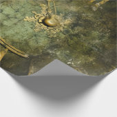 Emerald Green rustieke Steampunk klok (12) Cadeaupapier (Hoek)