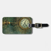 Emerald Green rustieke Steampunk klok (2) Bagagelabel (Voorkant horizontaal)