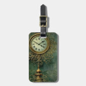 Emerald Green rustieke Steampunk klok (2) Bagagelabel (Voorkant verticaal)