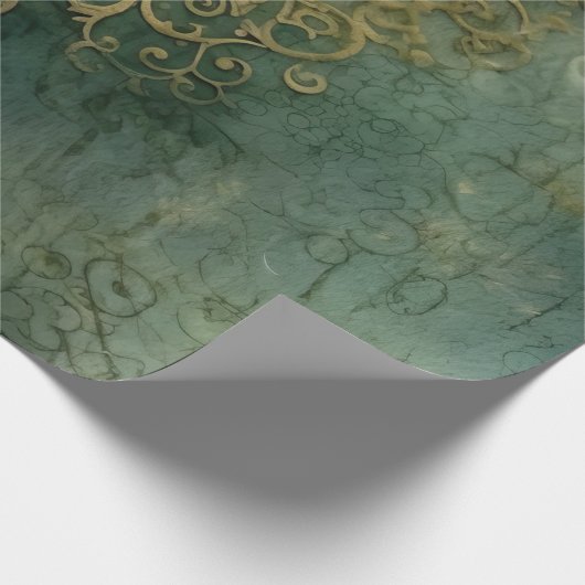 Emerald Green rustieke Steampunk klok (2) Cadeaupapier (Hoek)