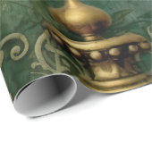 Emerald Green rustieke Steampunk klok (2) Cadeaupapier (Rol Hoek)