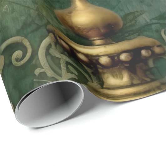 Emerald Green rustieke Steampunk klok (2) Cadeaupapier (Rol Hoek)