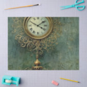 Emerald Green rustieke Steampunk klok (2) Tissuepapier (Craft)