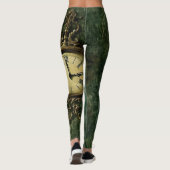 Emerald Green rustieke Steampunk klok (3) Leggings (Achterkant)