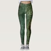 Emerald Green rustieke Steampunk klok (3) Leggings (Voorkant)