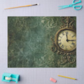 Emerald Green rustieke Steampunk klok (3) Tissuepapier (Craft)