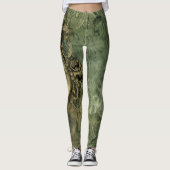 Emerald Green rustieke Steampunk klok (4) Leggings (Voorkant)