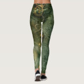 Emerald Green rustieke Steampunk klok (5) Leggings (Achterkant)