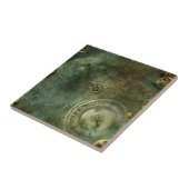 Emerald Green rustieke Steampunk klok (5) Tegeltje (Zijkant)