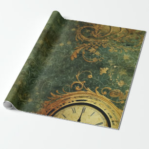 Emerald Green rustieke Steampunk klok (6) Cadeaupapier