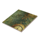 Emerald Green rustieke Steampunk klok (6) Tegeltje (Zijkant)