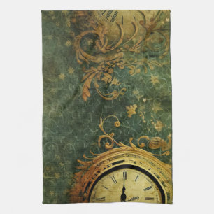 Emerald Green rustieke Steampunk klok (6) Theedoek